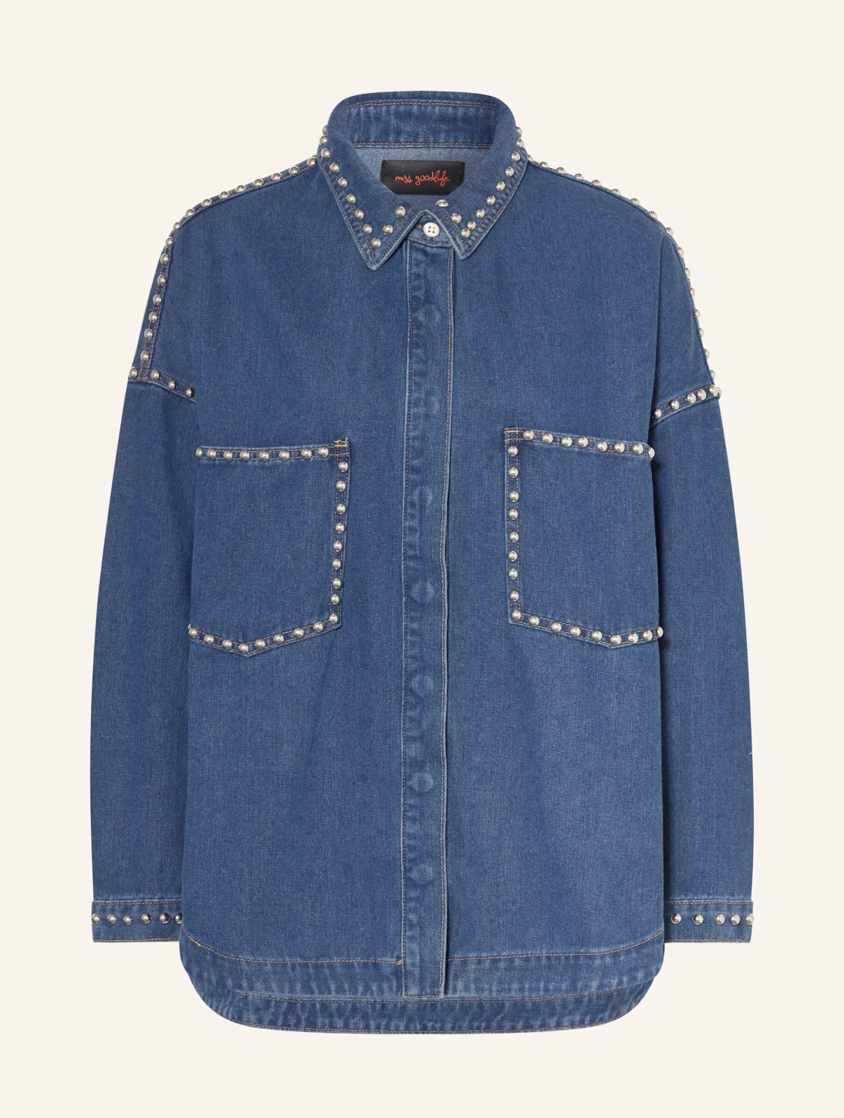 Miss Goodlife Jeans Bluse Nieten