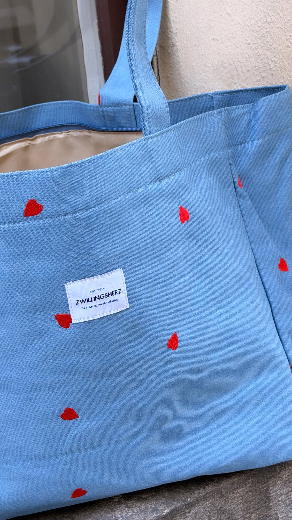 Zwillingsherz Shopper Heart Used Look
