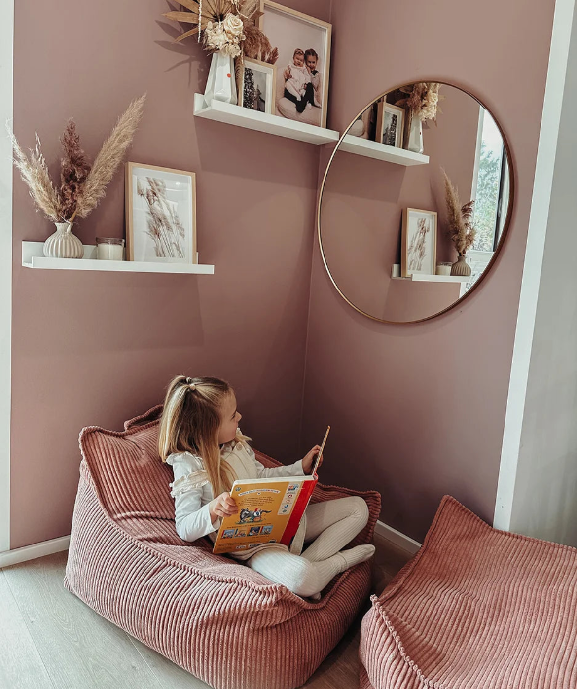 Wigiwama Sitzsack Sessel Cord Rosa Mousse Altrosa