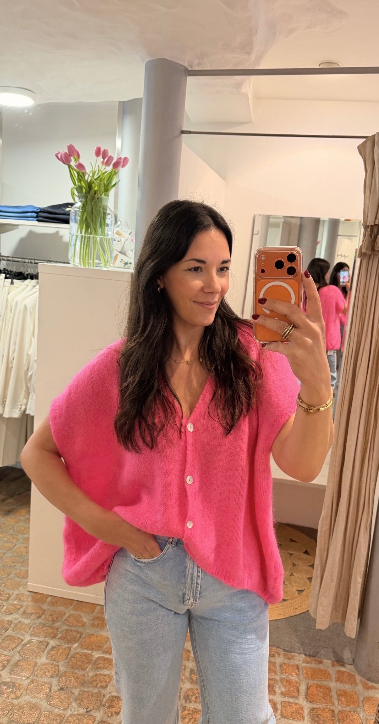 OVERSIZED STRICK PULLUNDER PINK