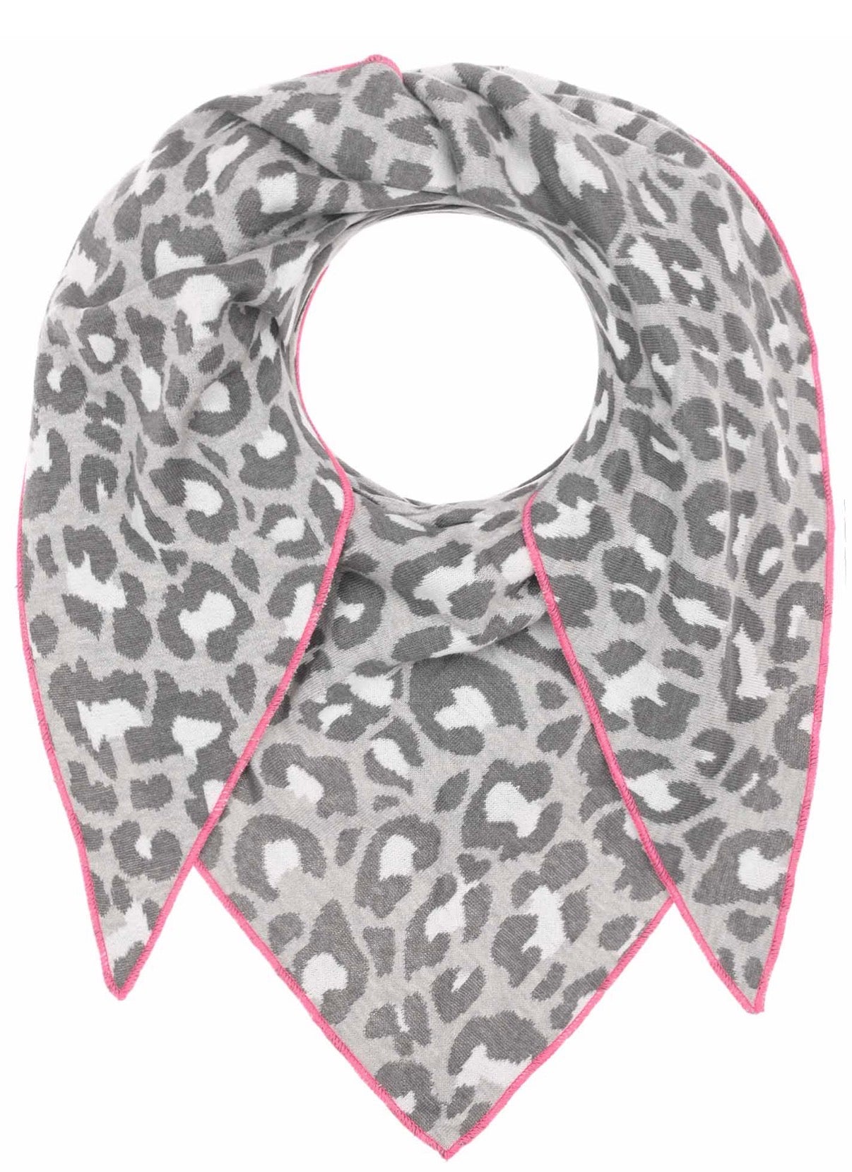 Zwillingsherz Dreieckstuch / Schal LEO grau