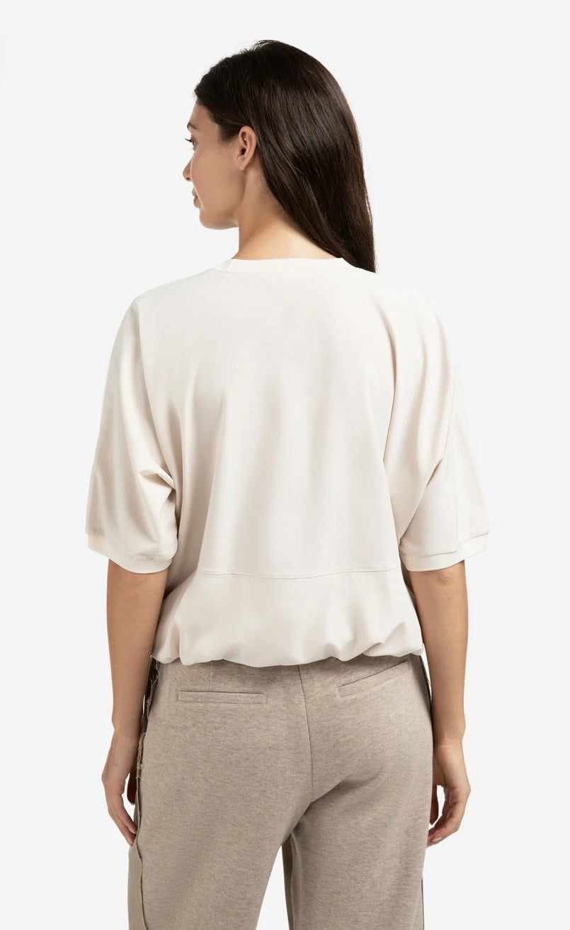 YAYA Oberteil mit Ballonsaum in beige