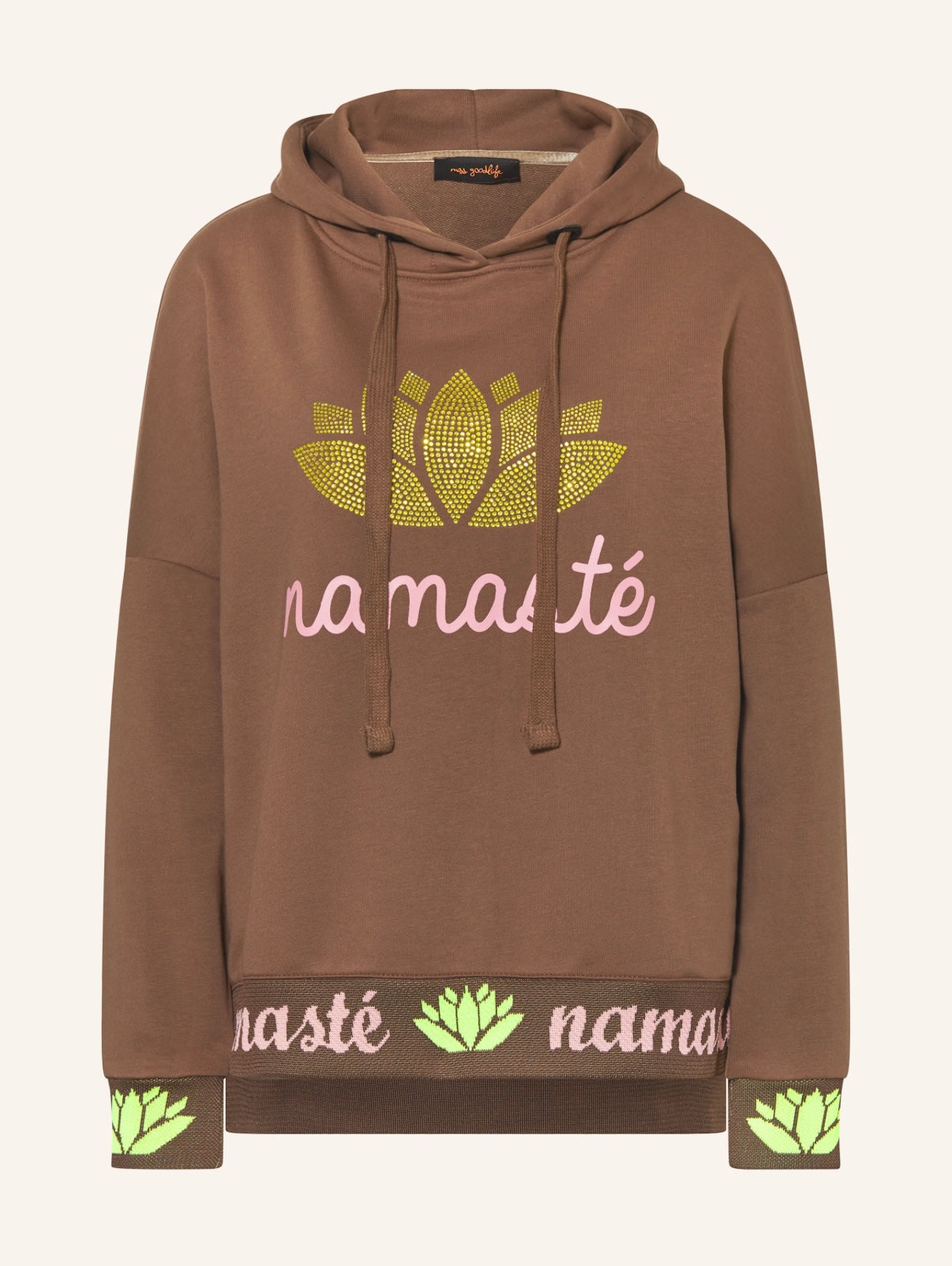 Miss Goodlife Hoodie Namasté in braun