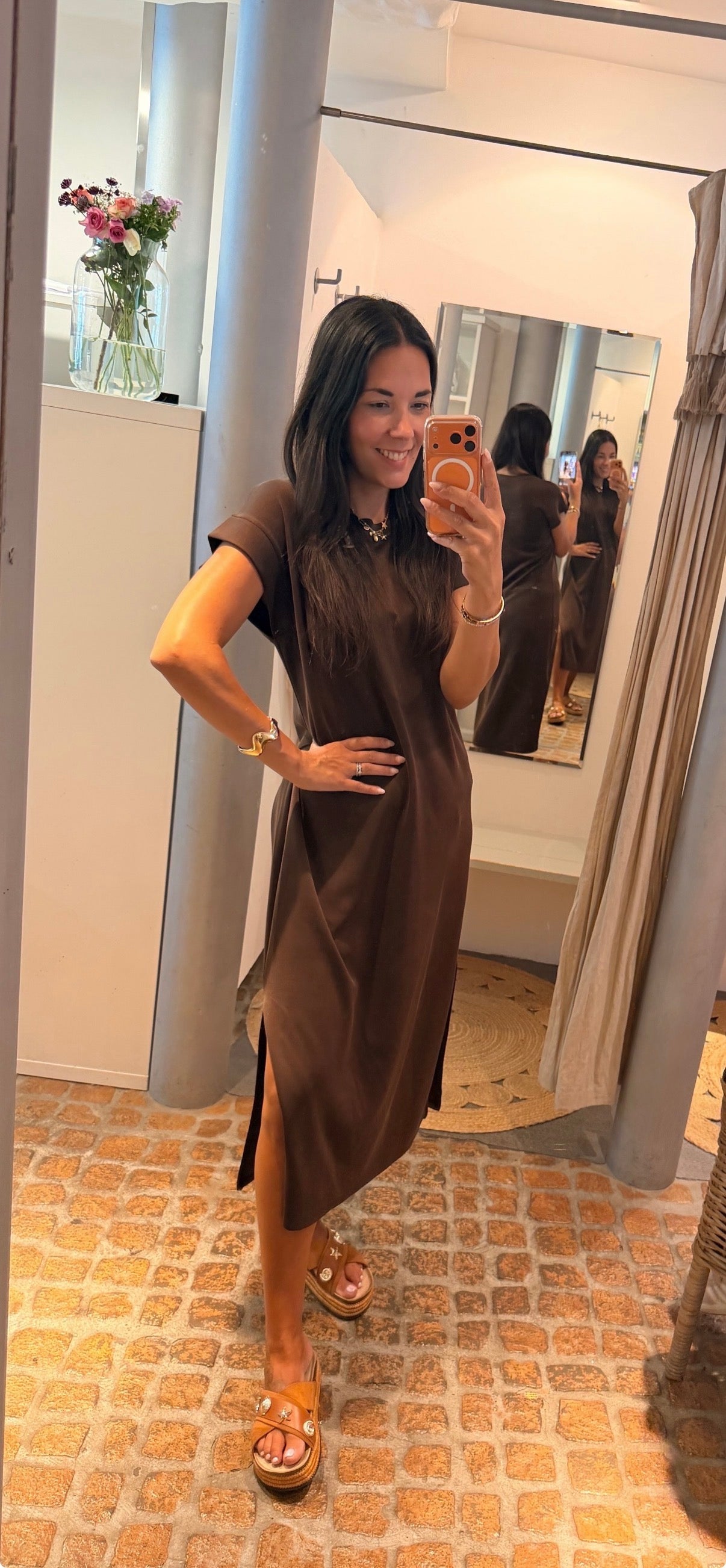 MAXI DRESS MILANO DUNKELBRAUN