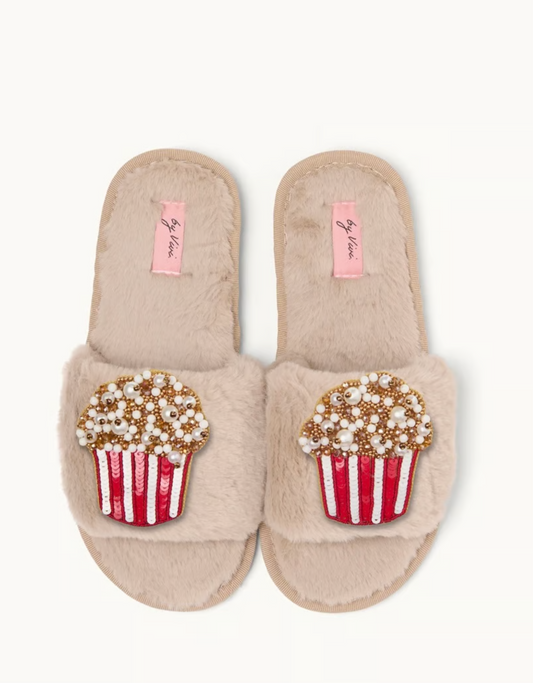 Cozy Slippers Beige Popcorn
