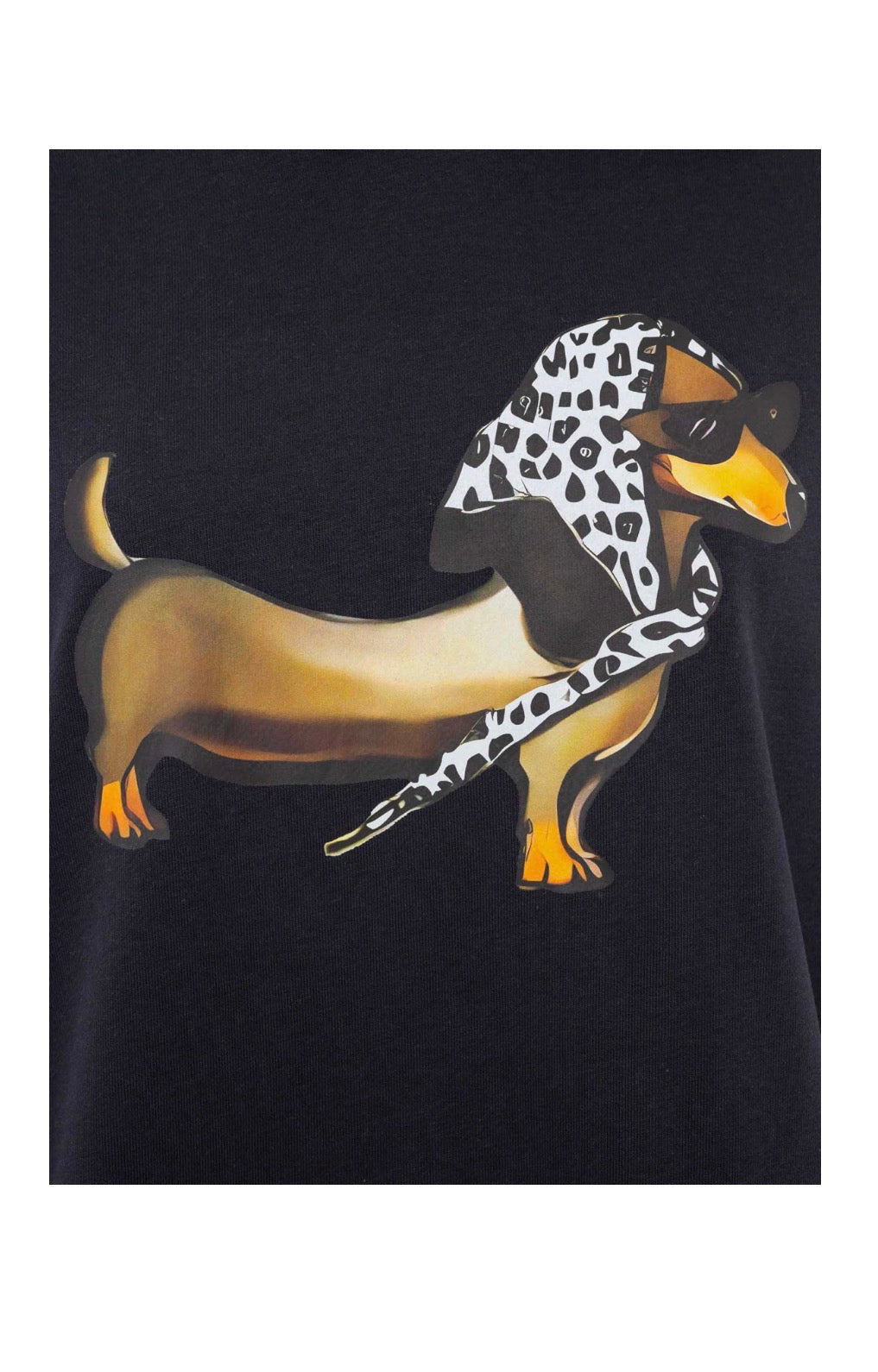 Zwillingsherz Hoodie Madame Dackel in schwarz