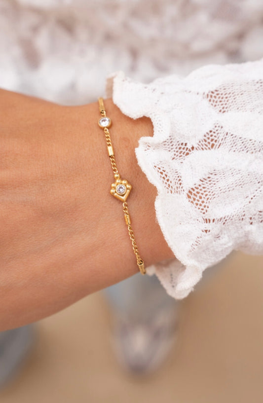 My Jewellery Minimalistisches Armband mit Strasssteinen gold