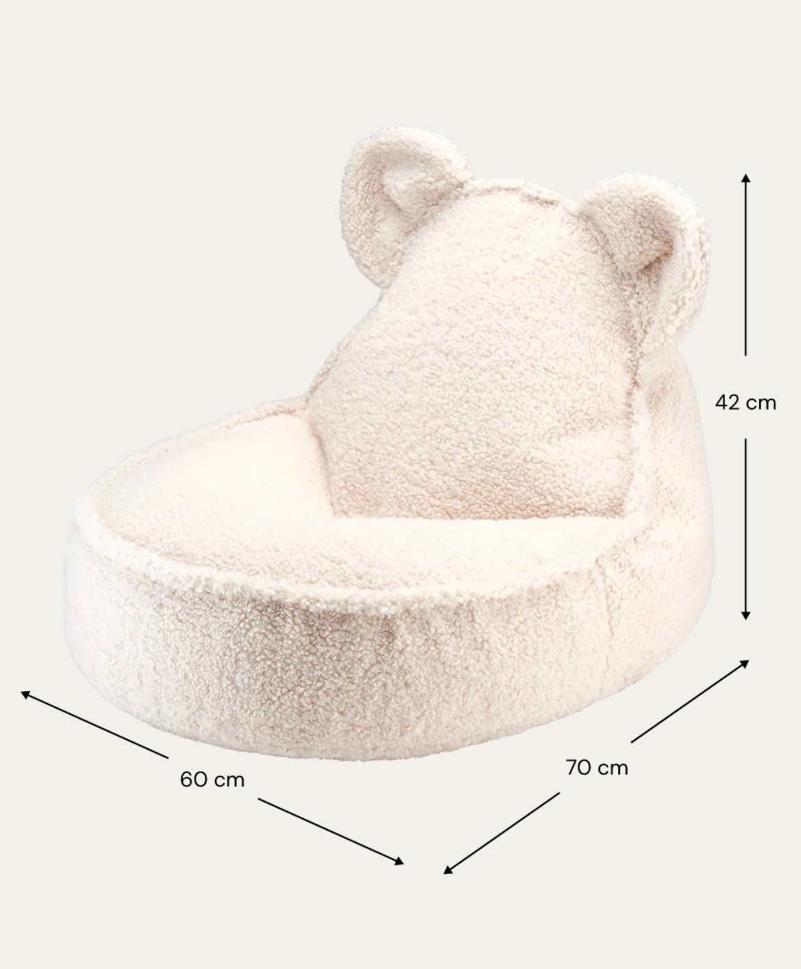 Wigiwama Sitzsack Bär Teddy in Cremeweiß