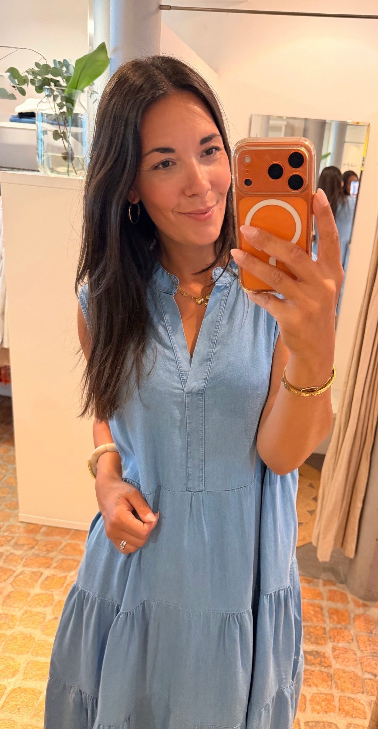 MIDI DRESS TENCEL DENIM