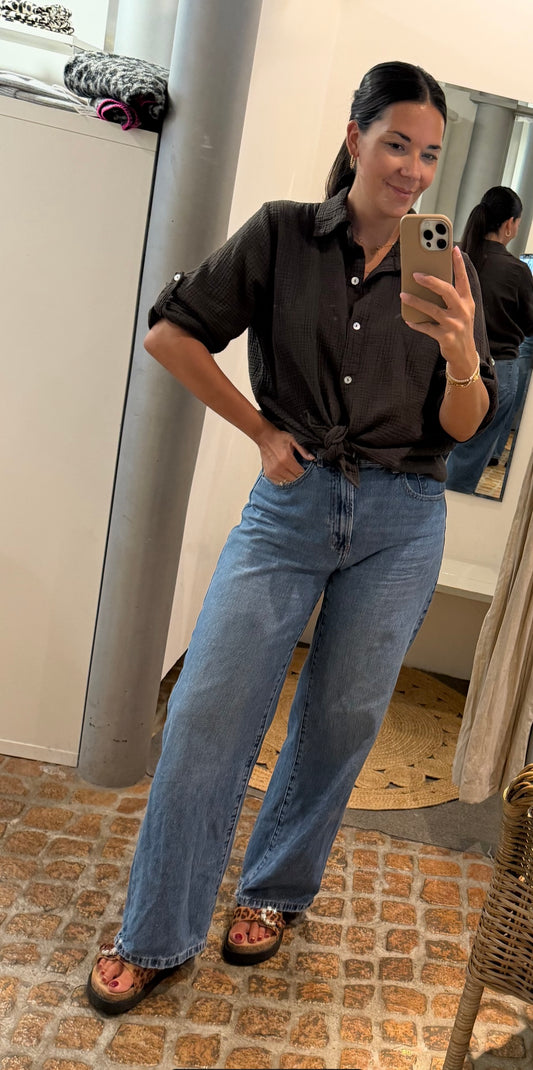 Musselin Bluse schokobraun