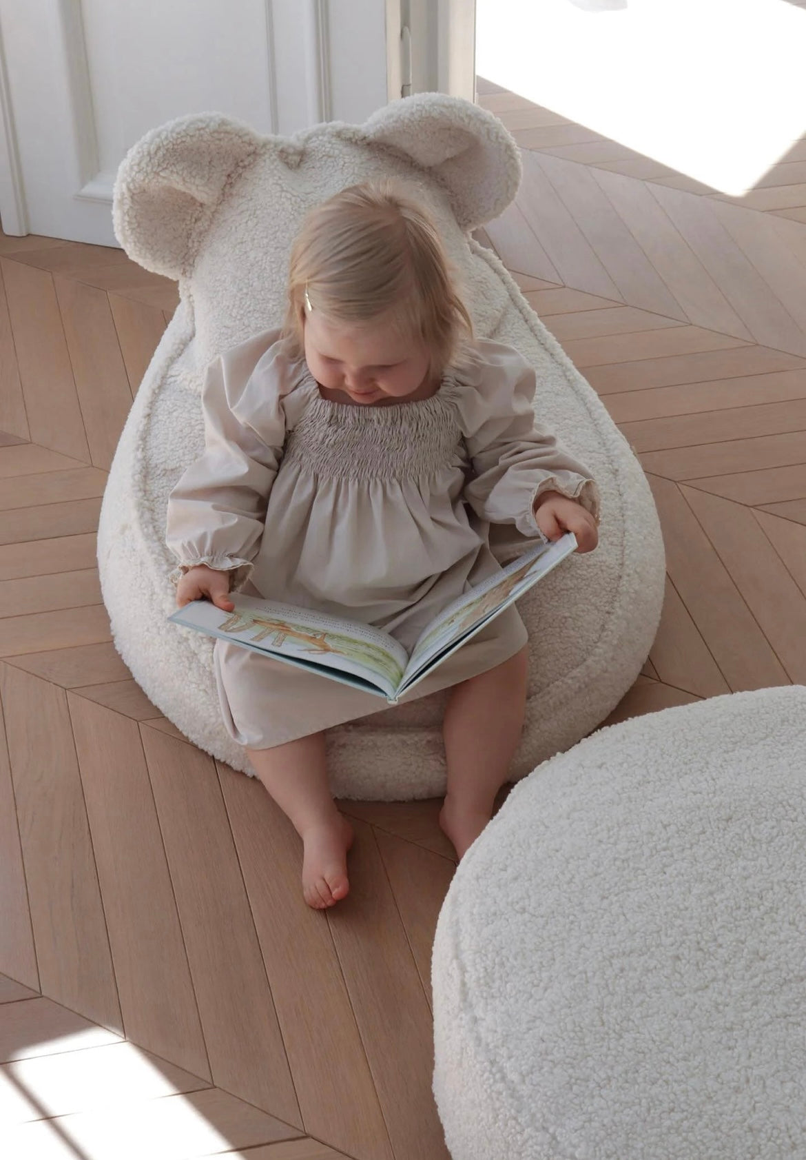 Wigiwama Sitzsack Bär Teddy in Cremeweiß