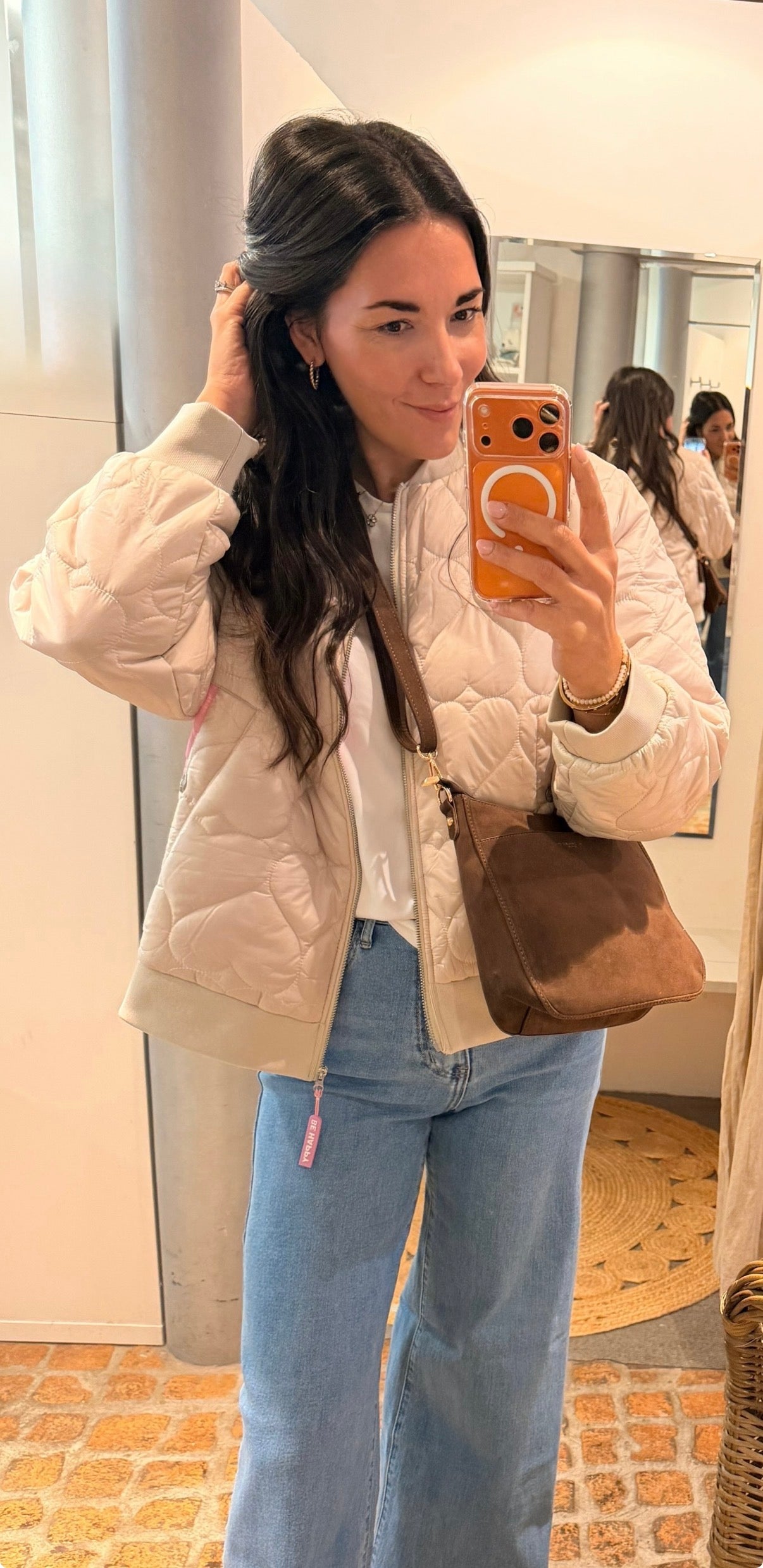 Umhängetasche Wildleder mit Quasten