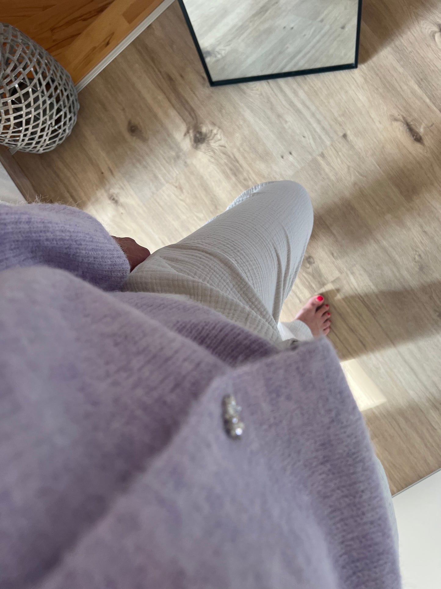 Cardigan V-Ausschnitt Jewellery in Flieder