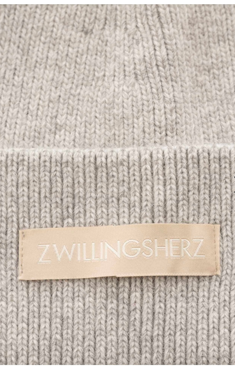 Zwillingsherz Mütze in grau