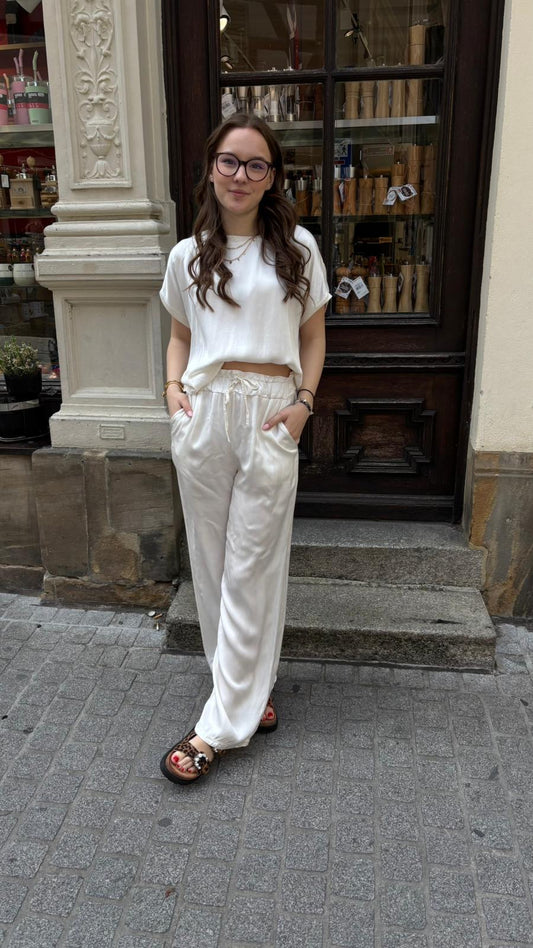 Satin Set in champagner