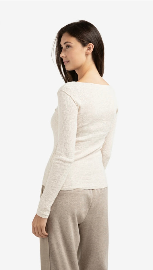 YAYA Feinstrickoberteil Kaschmir mit Struktur in beige