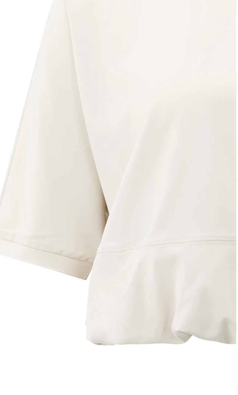 YAYA Oberteil mit Ballonsaum in beige