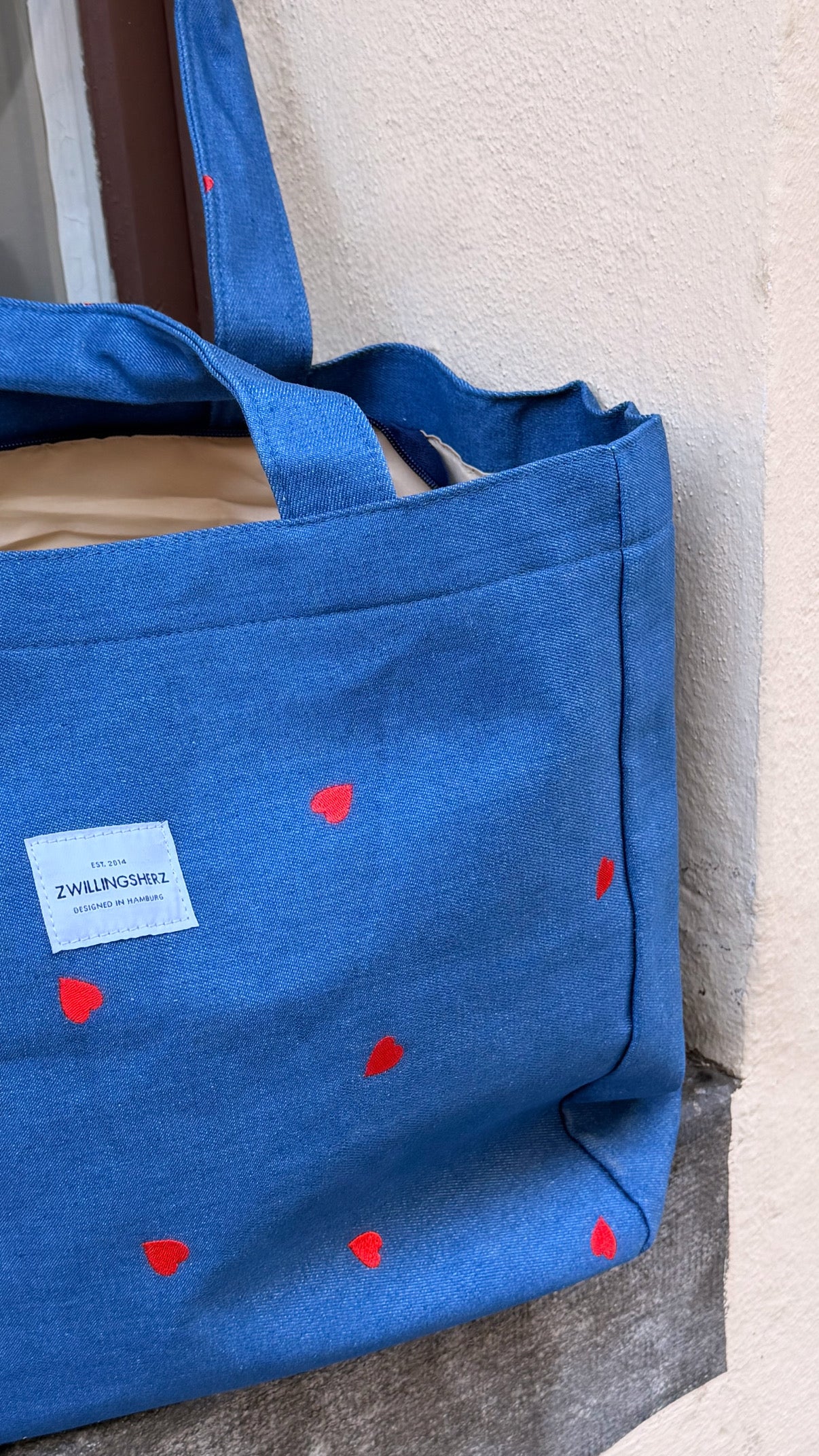 Zwillingsherz Shopper Heart Denim