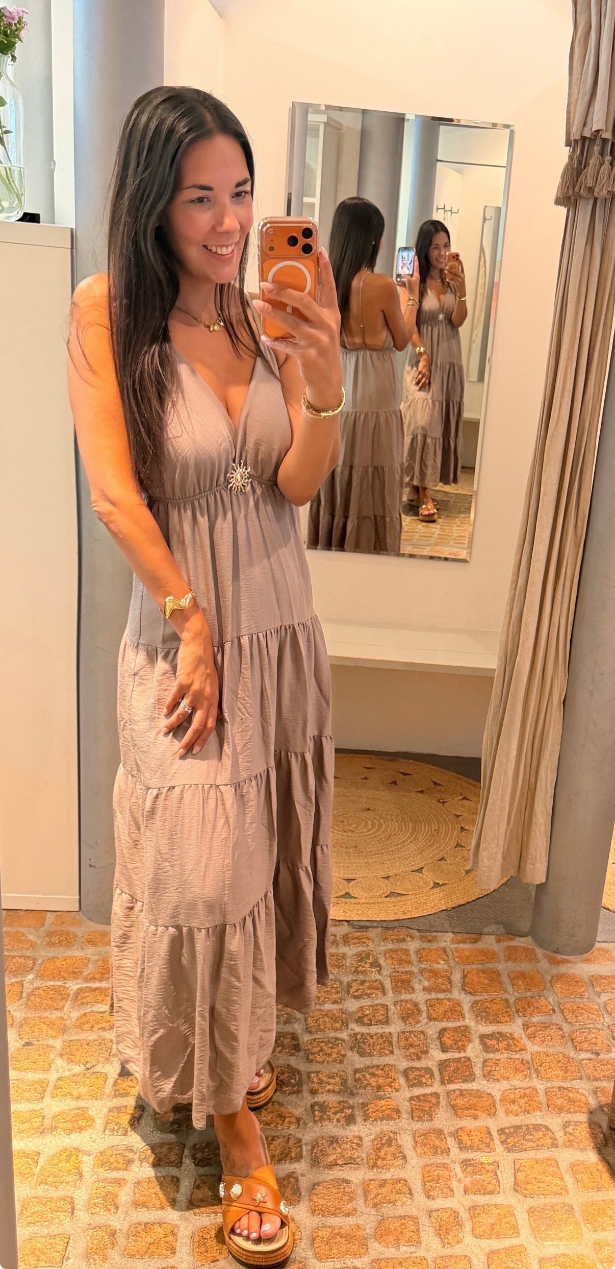 MAXI DRESS SUNSHINE TAUPE
