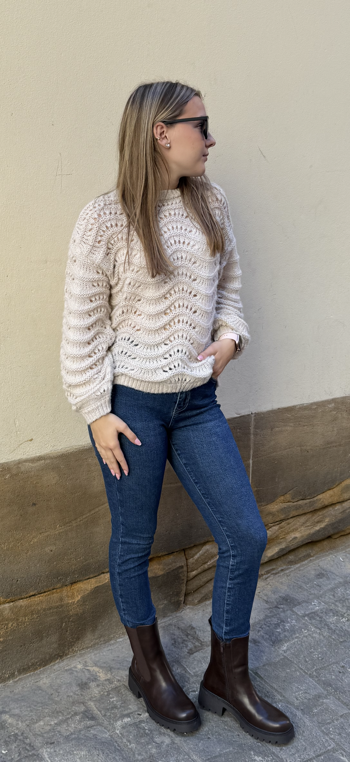 Peppercorn Strick Pullover in beige