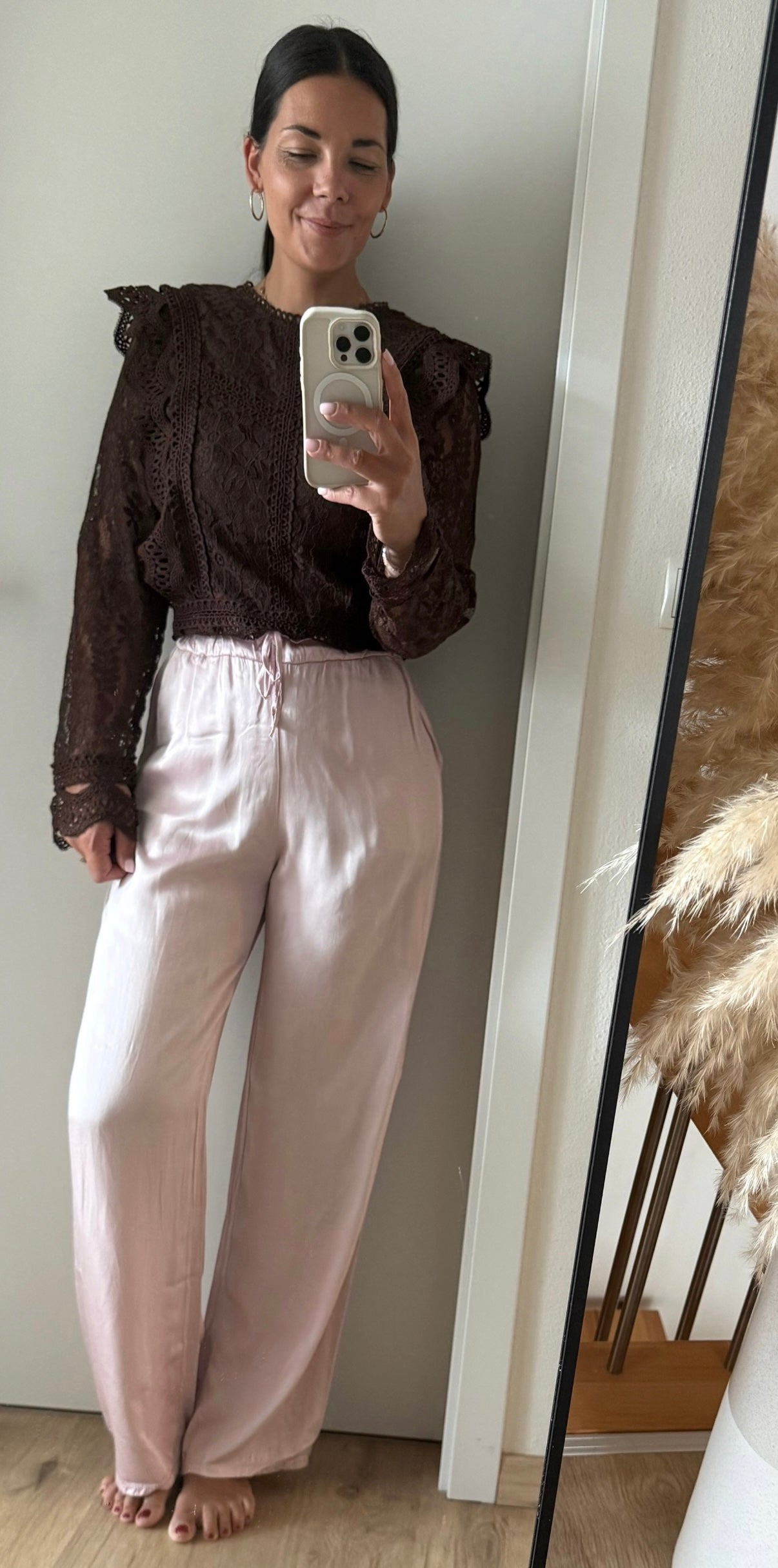 Bluse Bohemian Crochet in choco