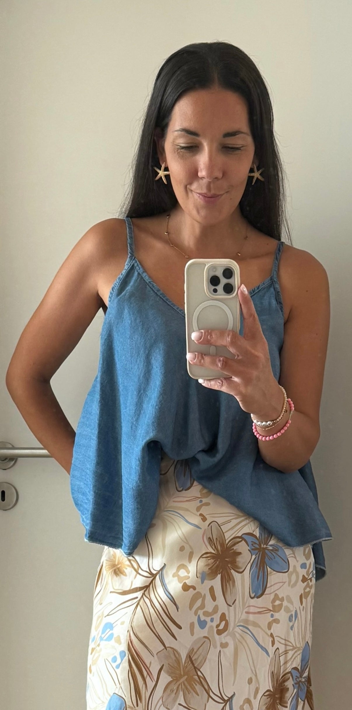 Flatter Top Jeans Optik