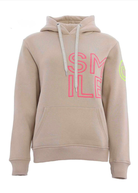 Zwillingsherz Hoodie SMILE in beige