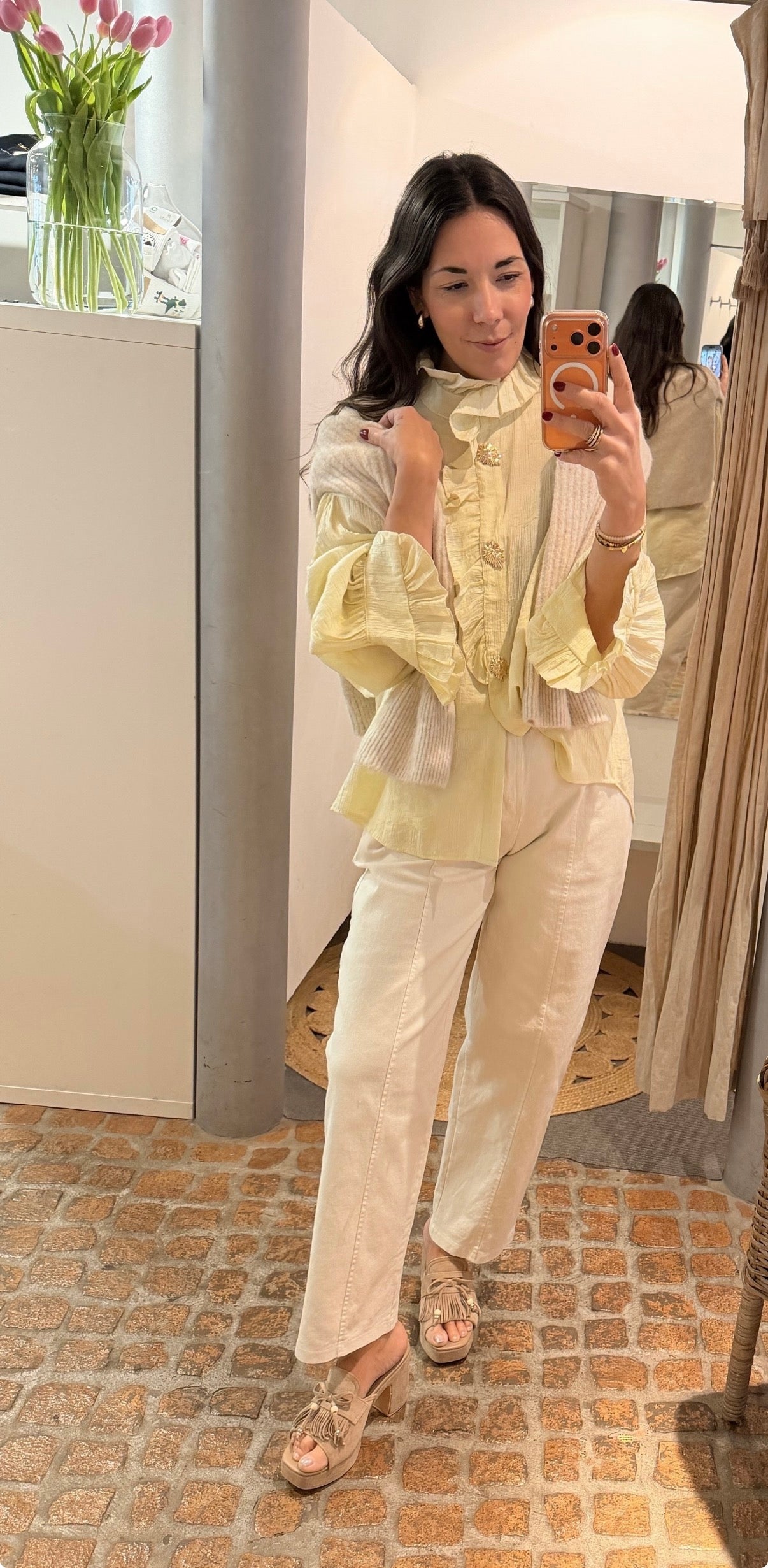 BARREL JEANS BEIGE