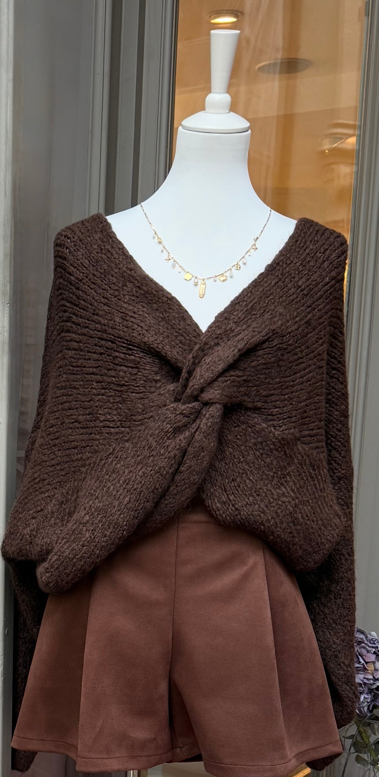 Fine Velours Shorts in braun