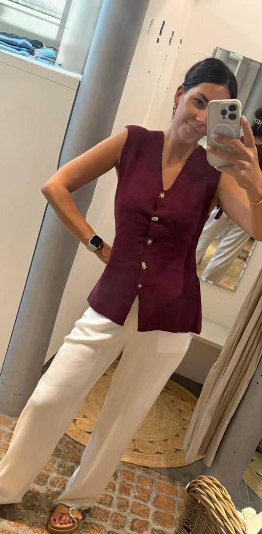 Strickweste black Cherry