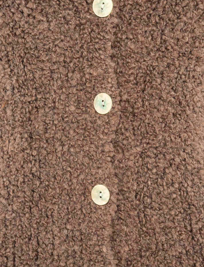 Zwillingsherz Plüsch Cardigan in braun