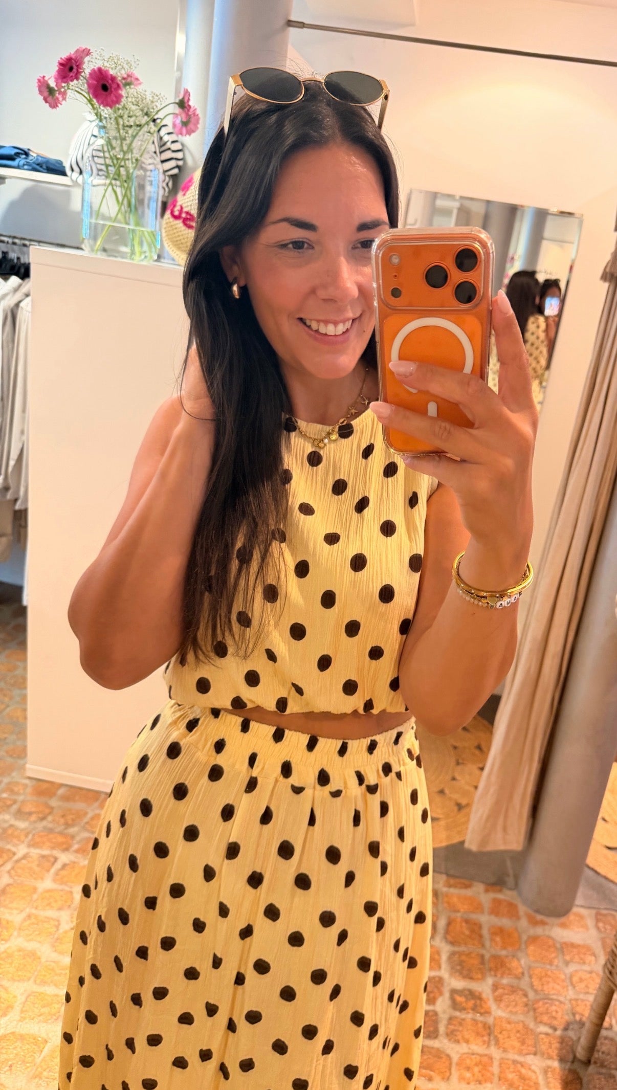 2 Teiler Polka Dots Butter Yellow