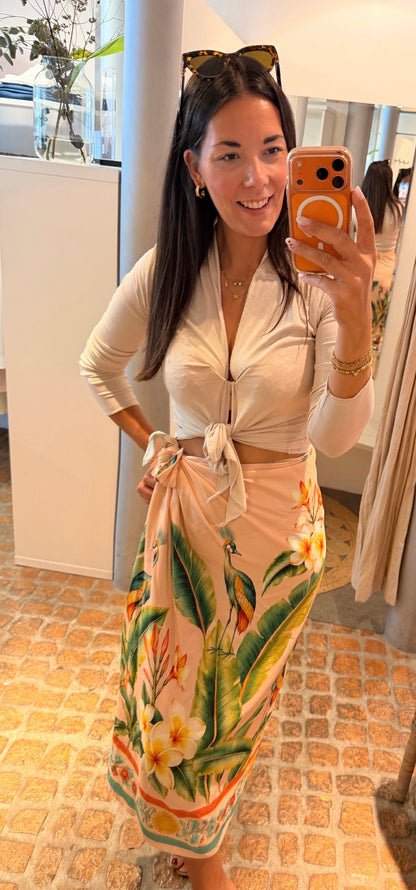 MAXI PAREO BINDEROCK SIDE TIE FLOWER
