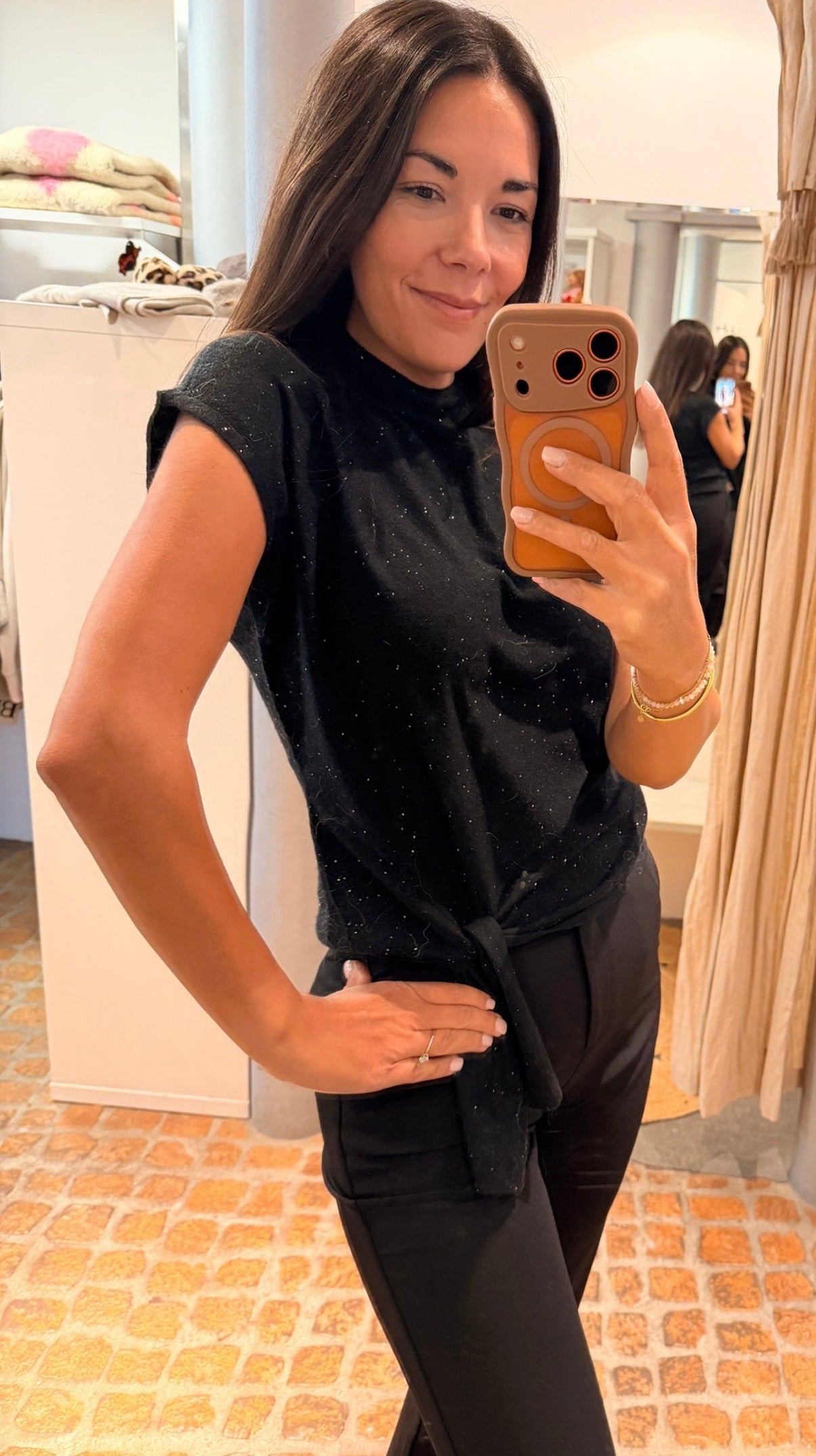 YAYA Strick Shirt mit Pailletten