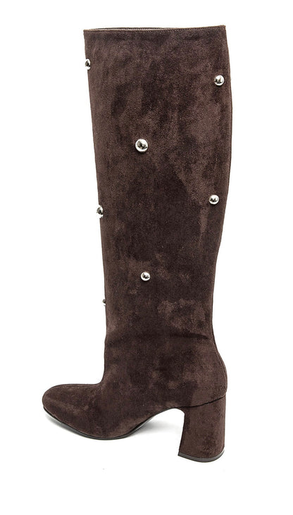 Heel Boots Pearls brown