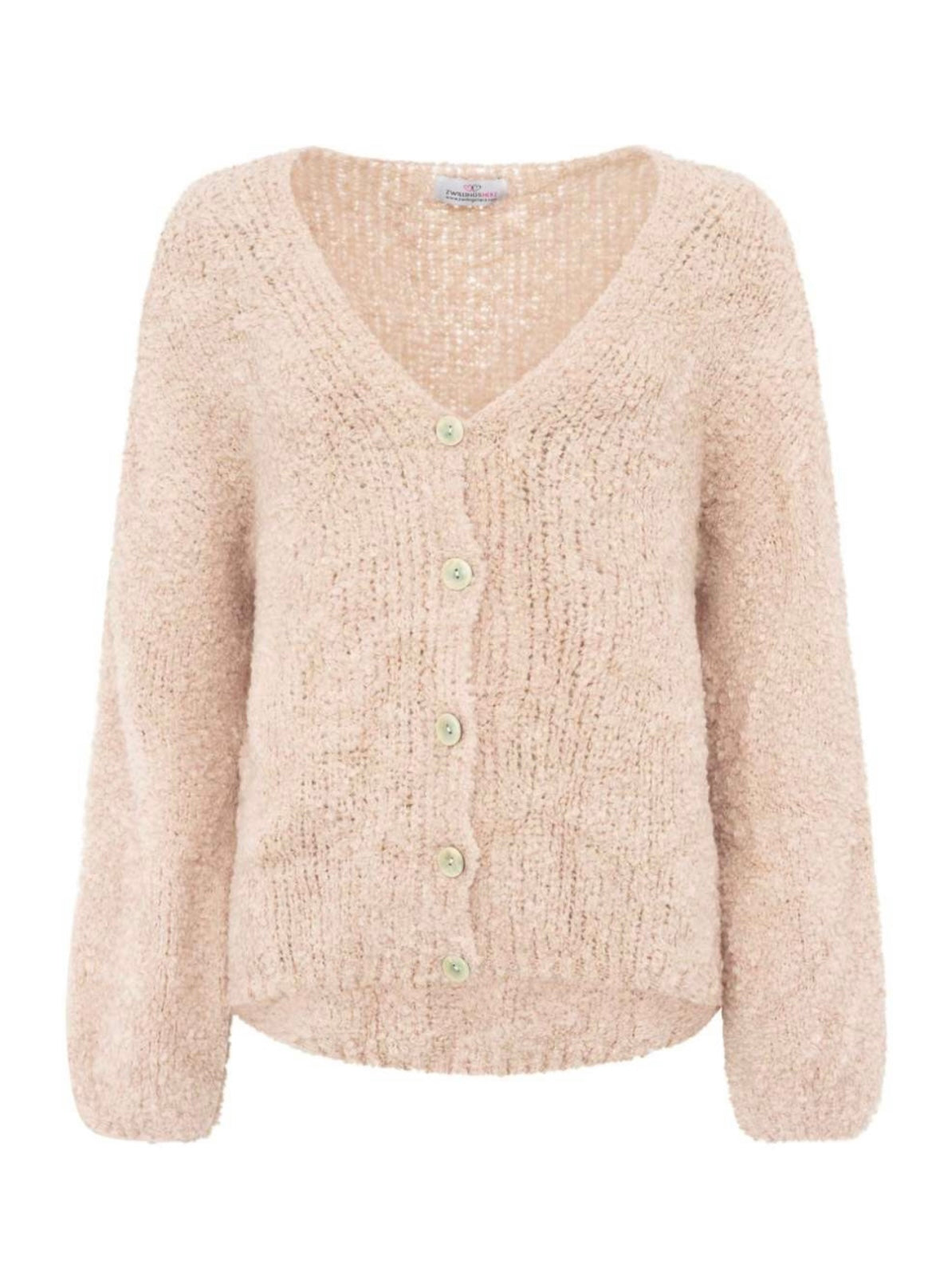 Zwillingsherz Plüsch Cardigan in mauve