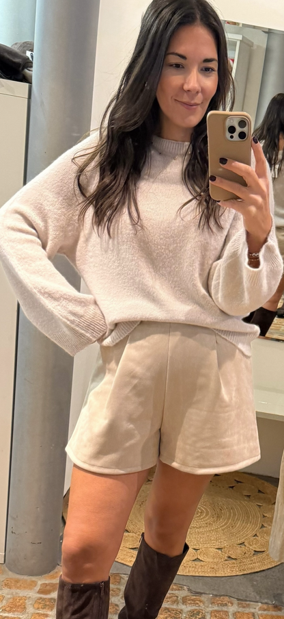 Midi Pulli Roundneck in beige