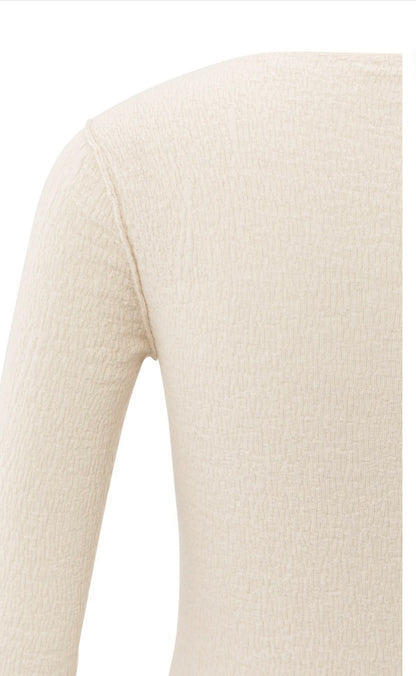YAYA Feinstrickoberteil Kaschmir mit Struktur in beige