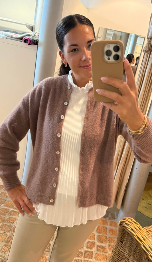 Cardigan in Taupe