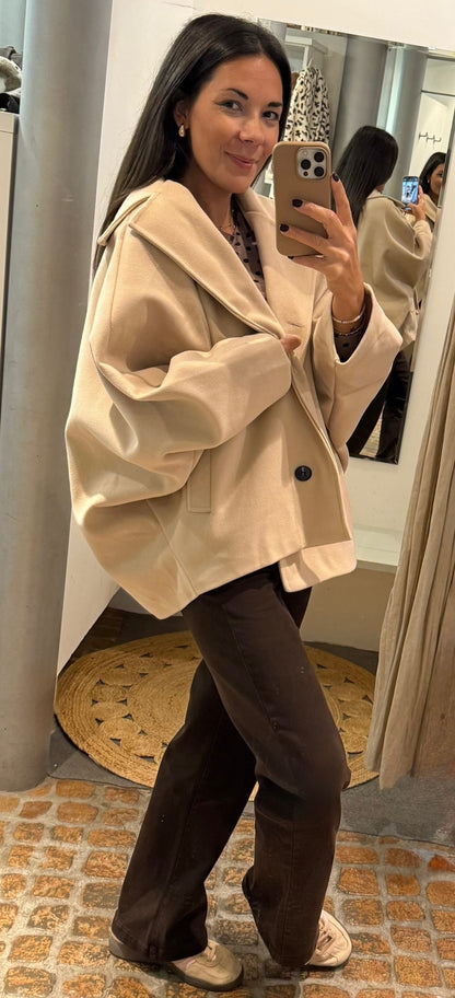 Trenchcoat Jacke Oversized Beige