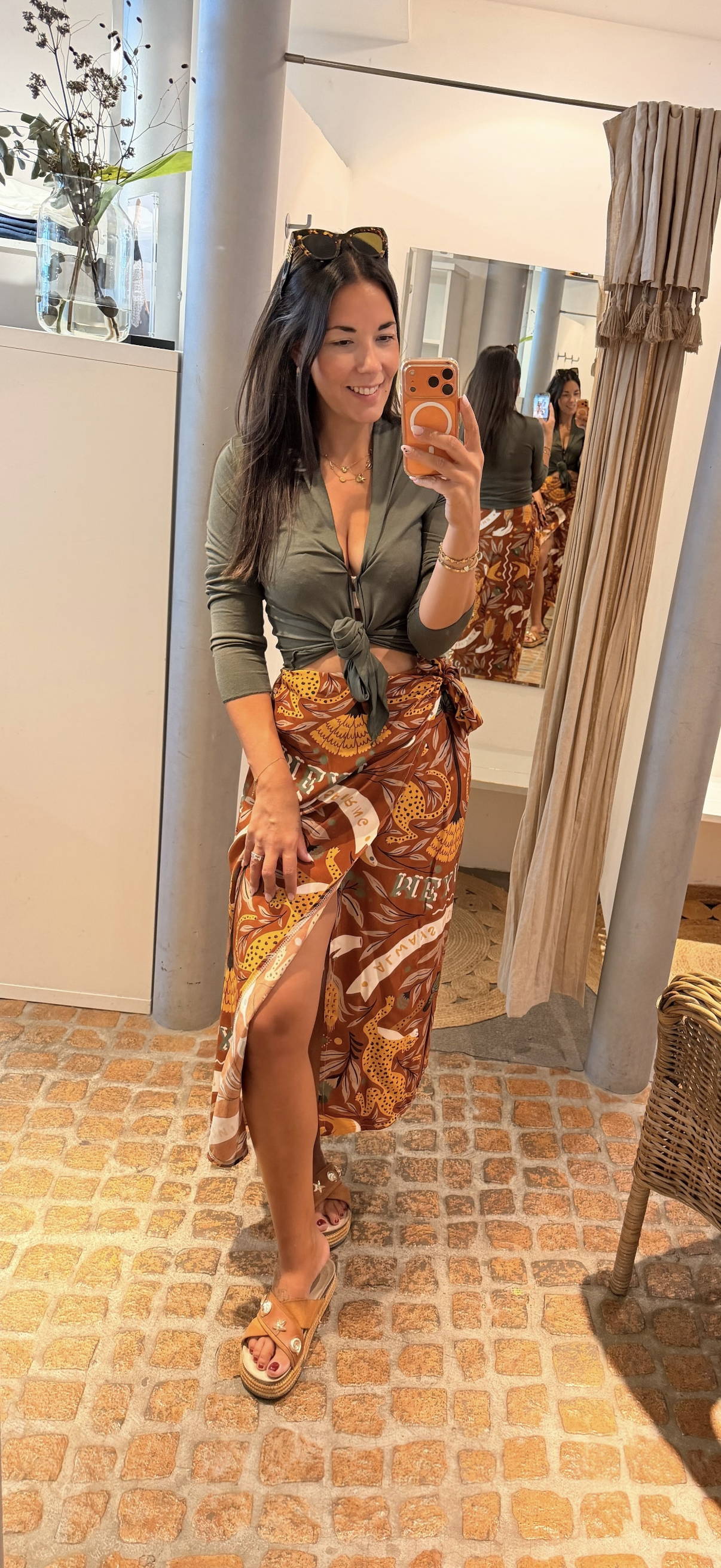 MAXI PAREO BINDEROCK SIDE TIE CAMEL