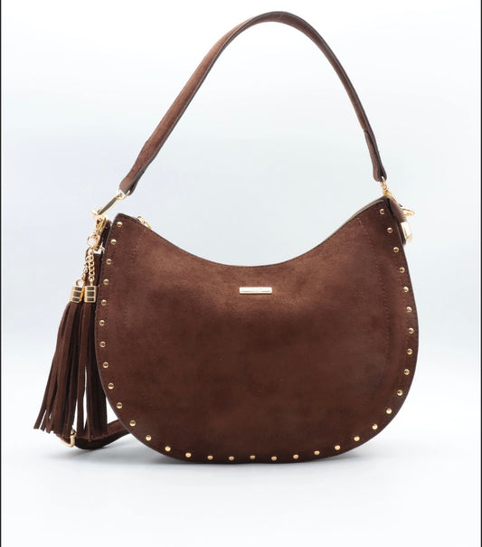 Tasche Fransen in schokobraun