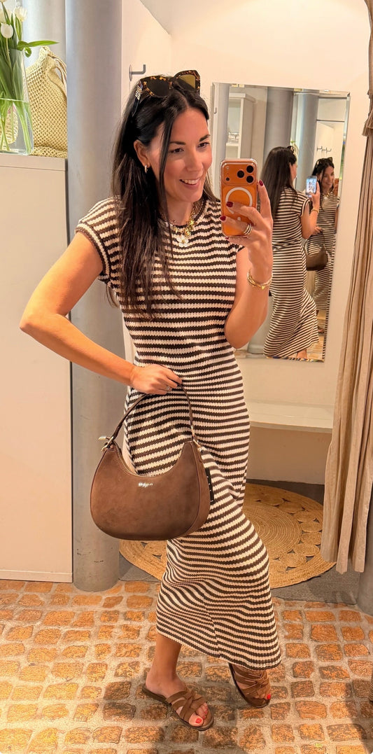 EVERYDAY KLEID STRIPES CHOCO