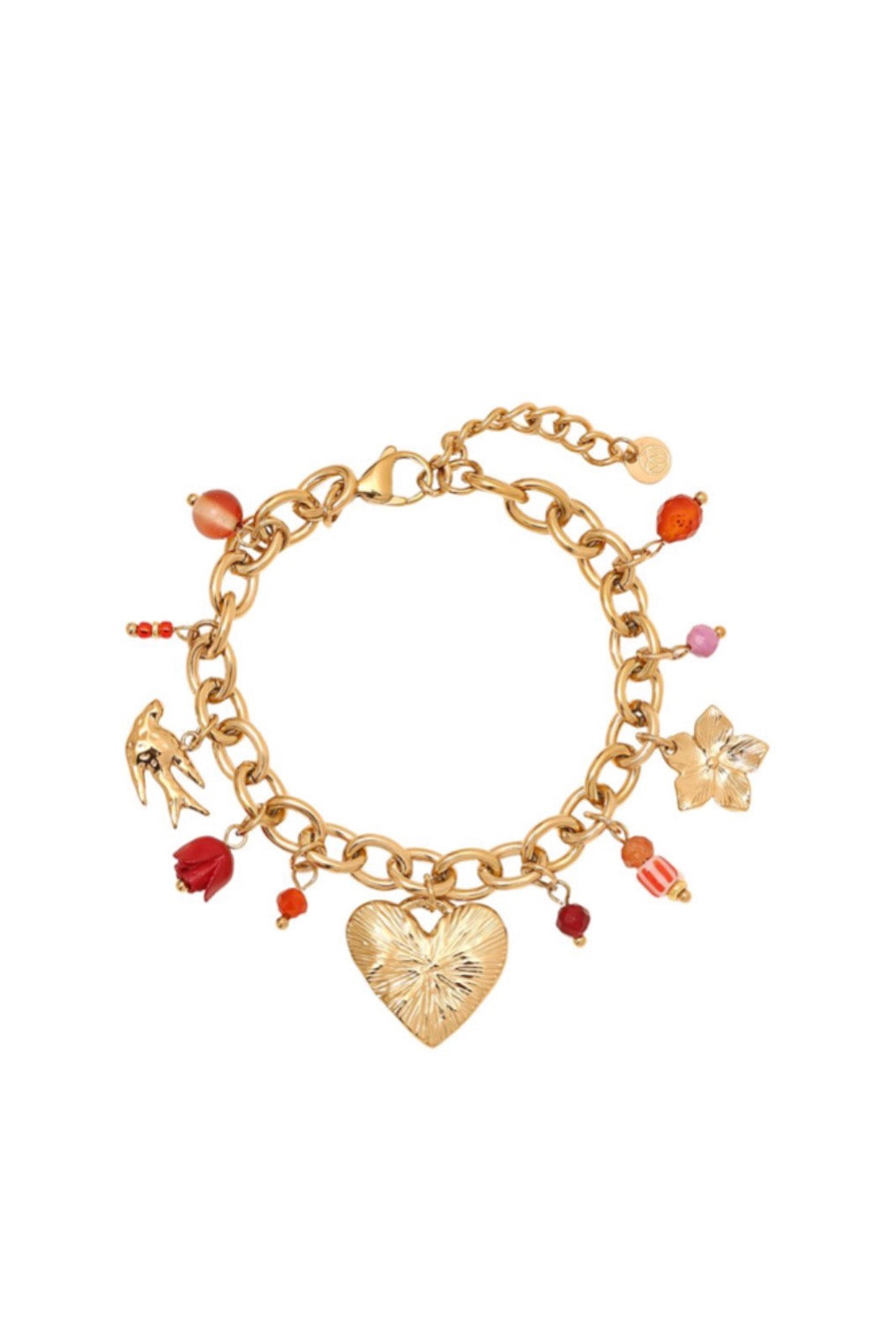 Armband mit Anhängern gold