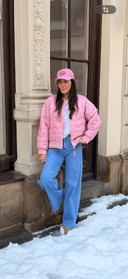 Zwillingsherz Bomberjacke BE HAPPY in rosé