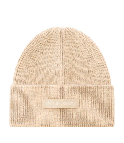 Zwillingsherz Mütze in beige