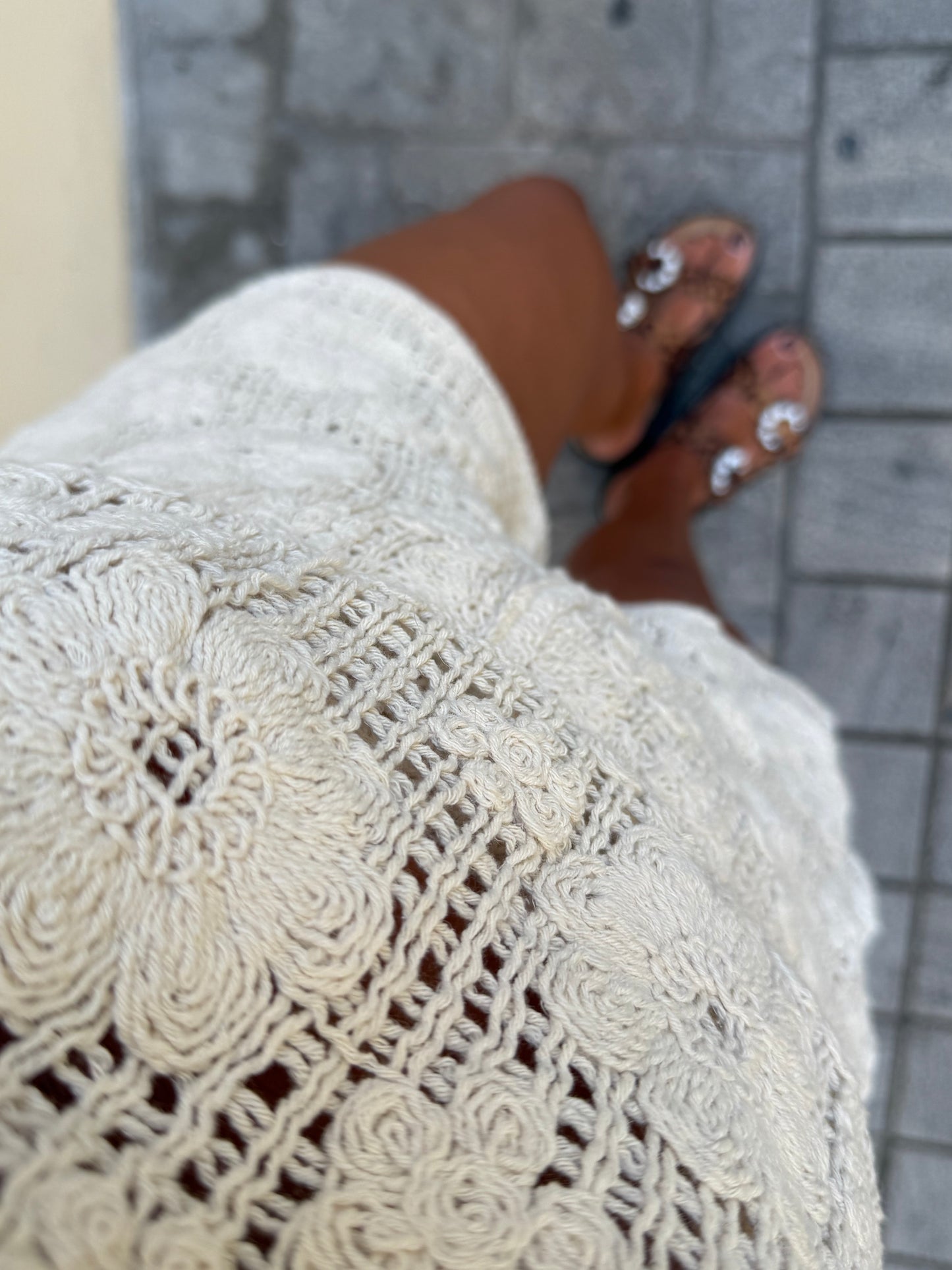 Shorts Crochet beige