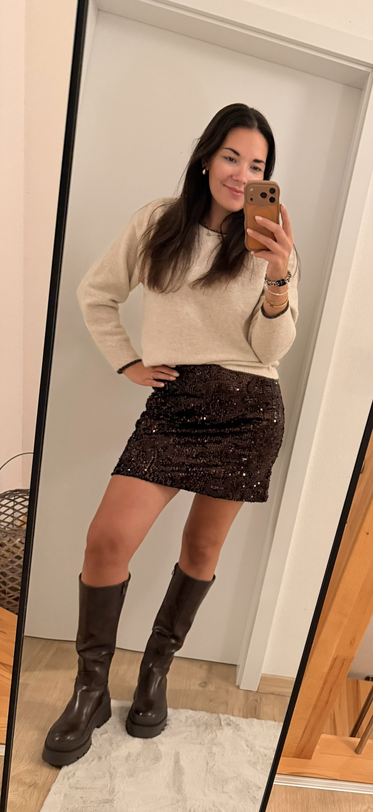 Strick Pulli BOW in beige