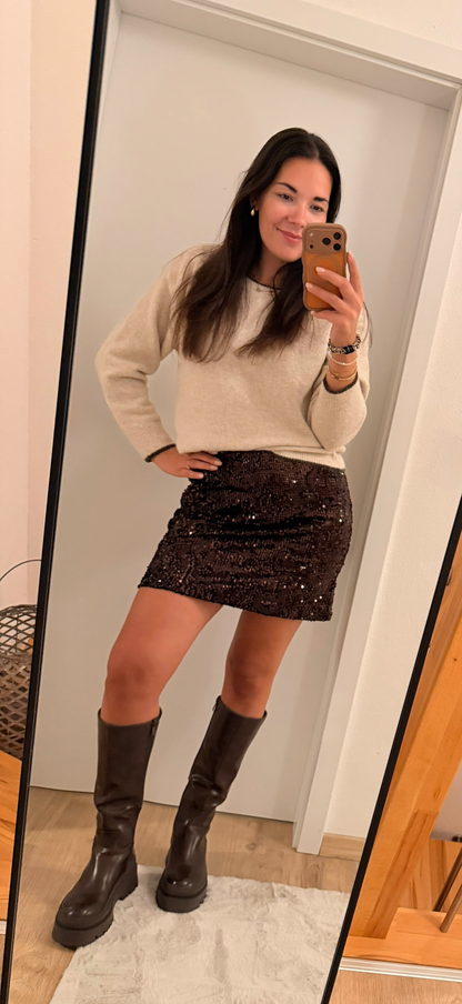 Strick Pulli BOW in beige