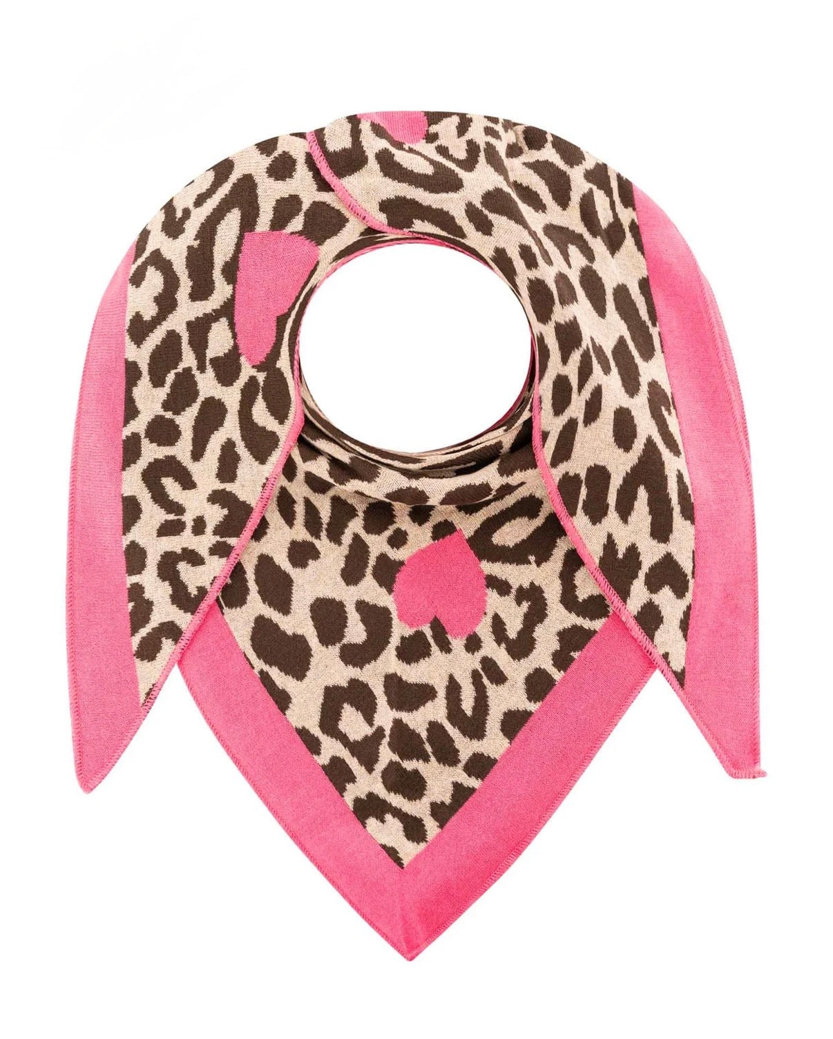 Zwillingsherz Dreieckstuch / Schal LEO braun/beige